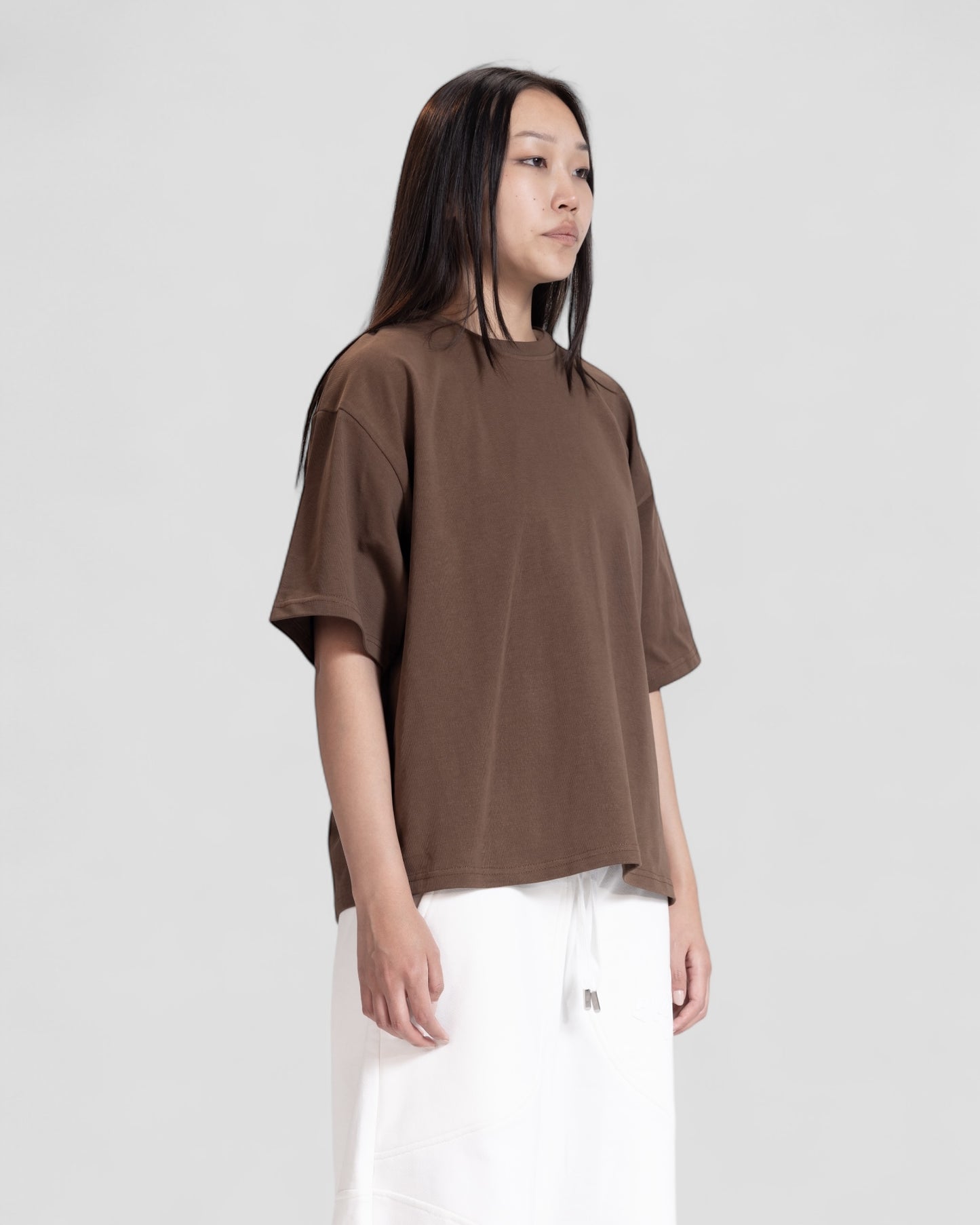 The Perfect Blank Dark Brown Boxy Tshirt