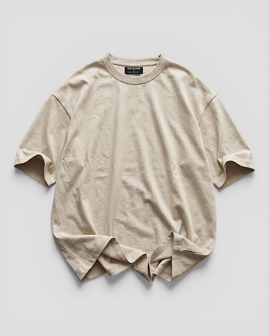 Norte Oversized Blank Beige Tee V2