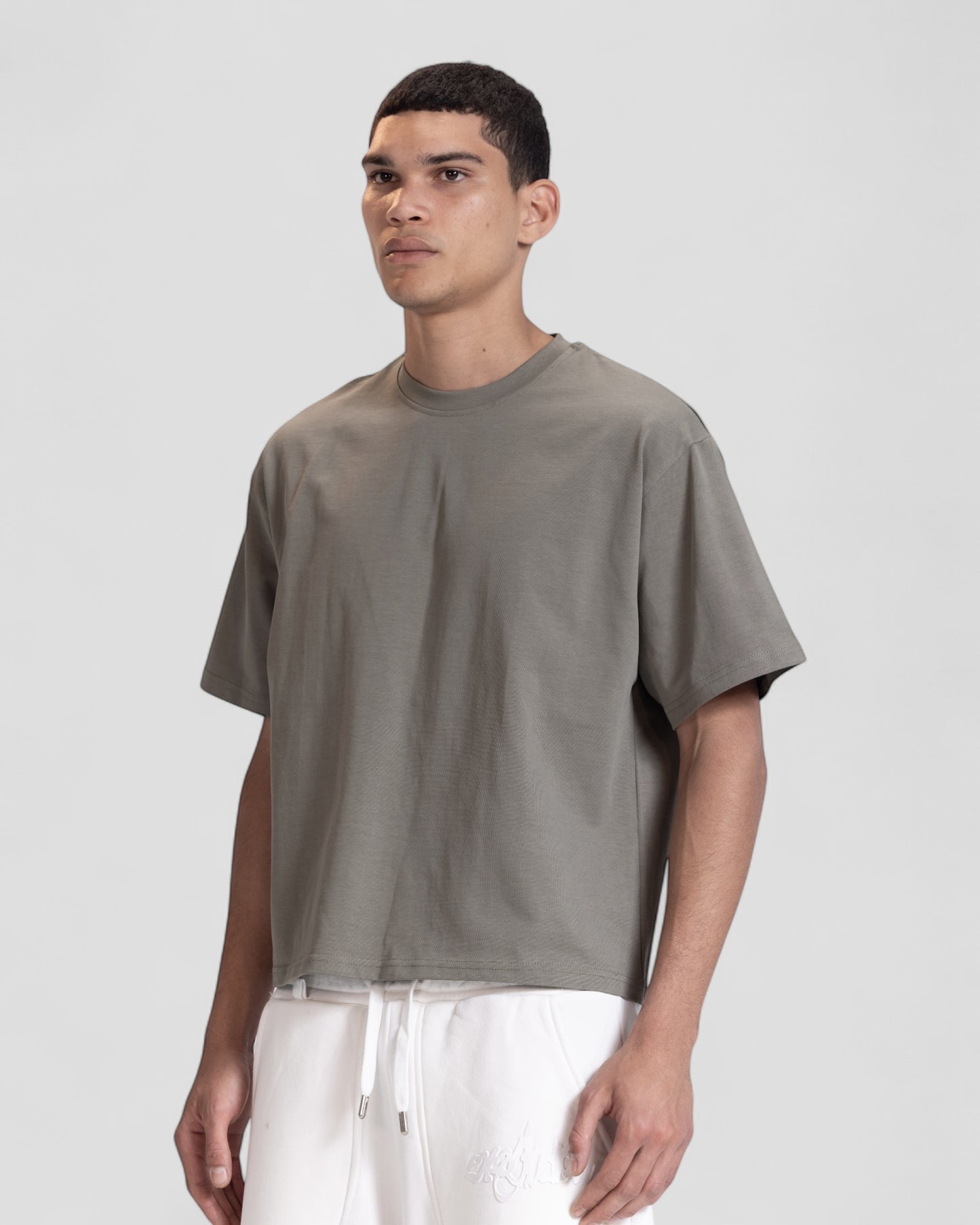 The Perfect Blank Olive Boxy Tshirt