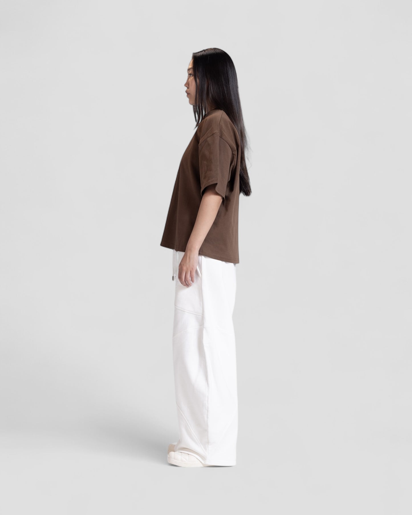 The Perfect Blank Dark Brown Boxy Tshirt