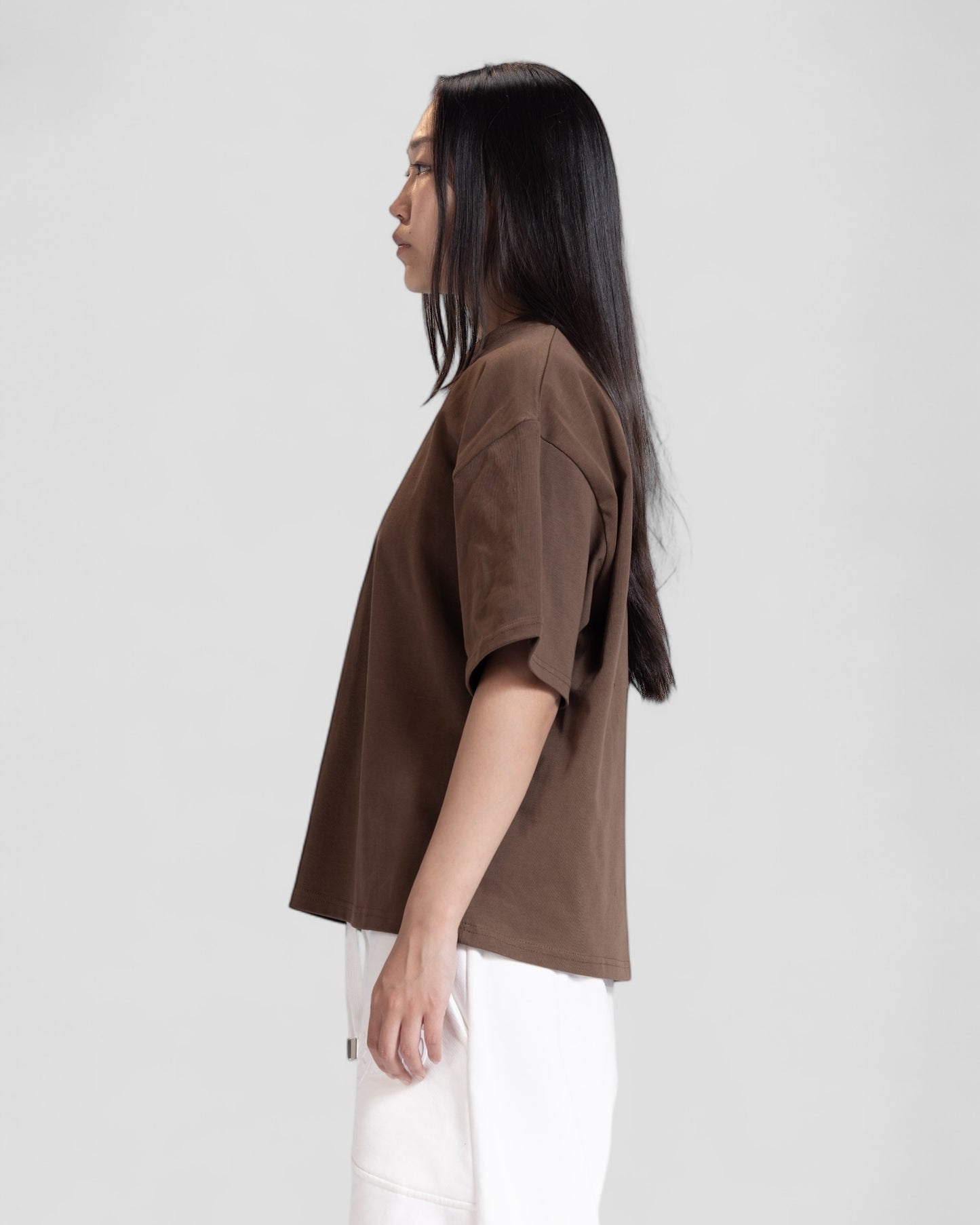 The Perfect Blank Dark Brown Boxy Tshirt