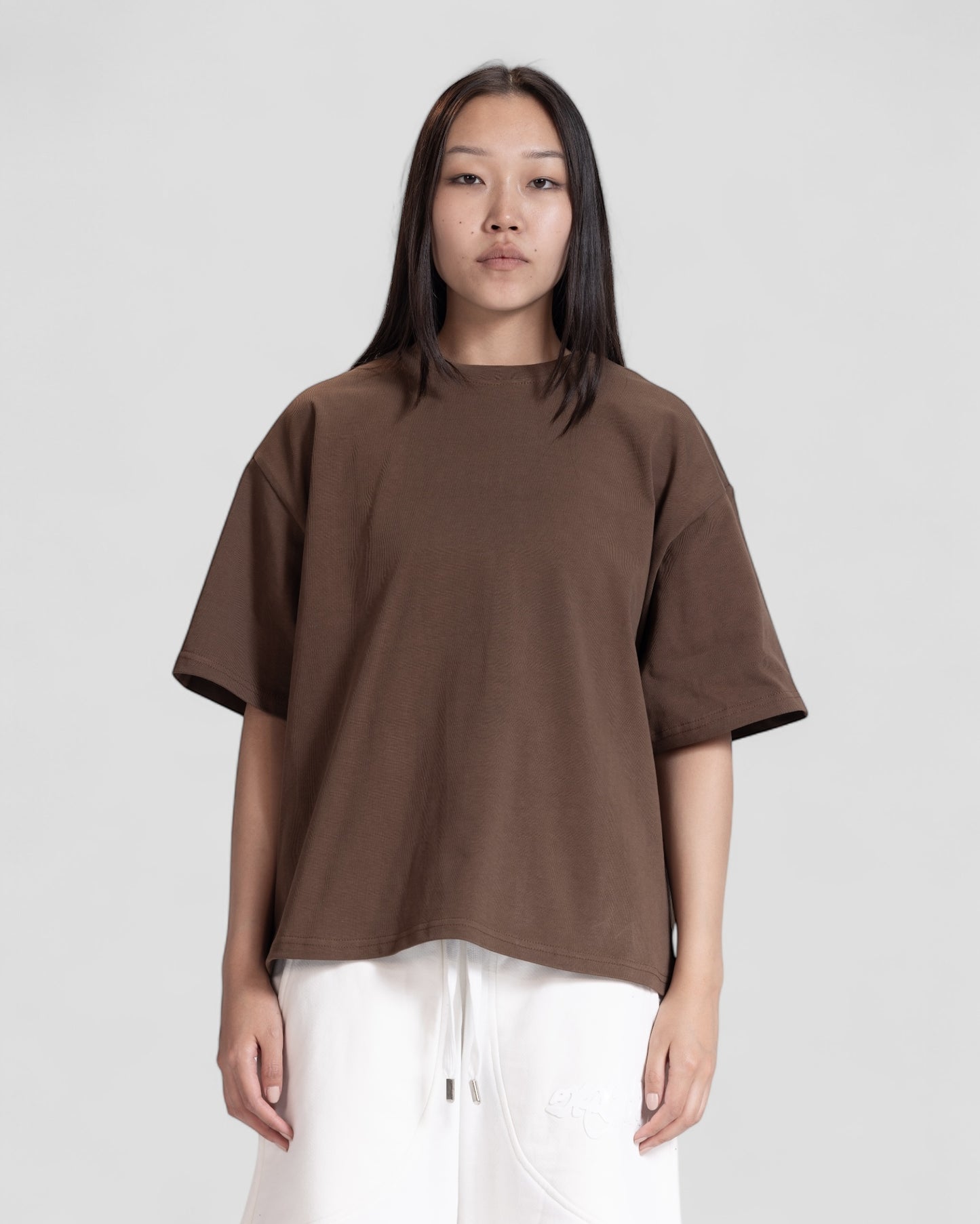 The Perfect Blank Dark Brown Boxy Tshirt