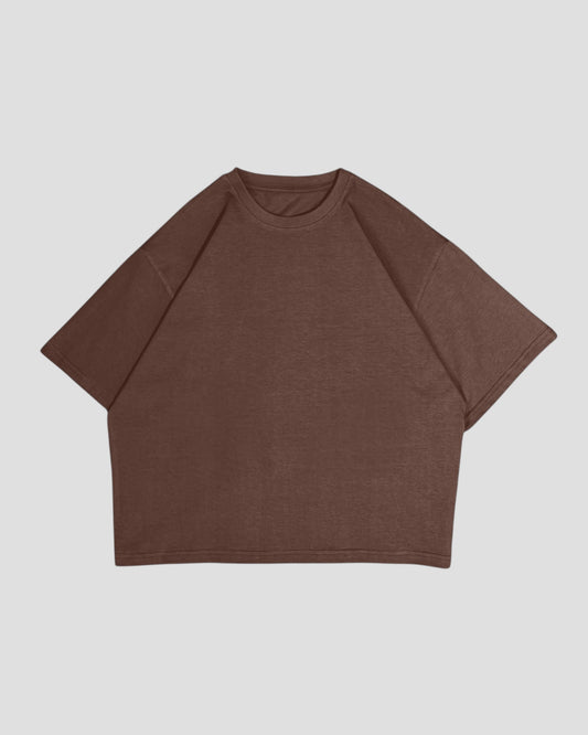 The Perfect Blank Dark Brown Boxy Tshirt