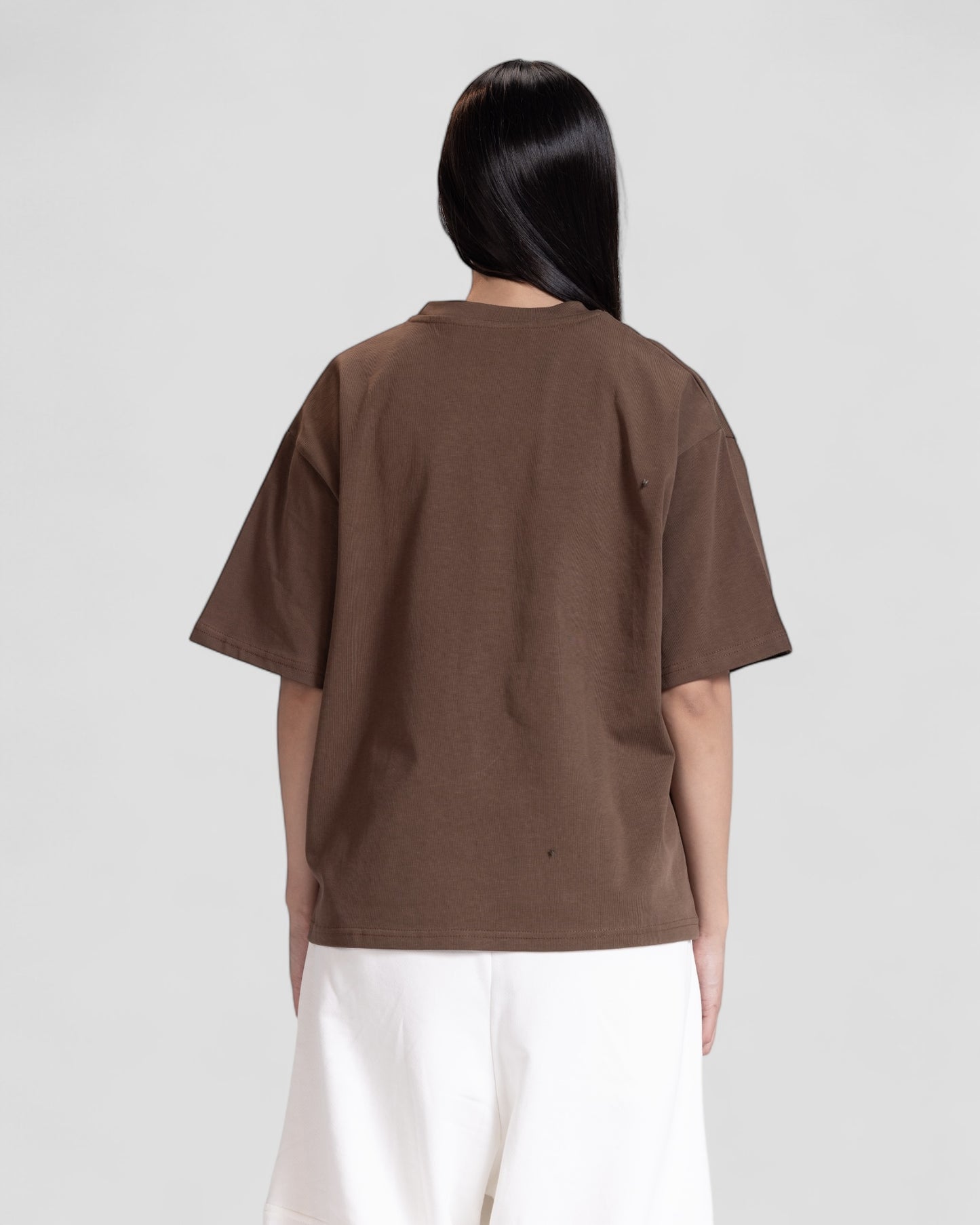 The Perfect Blank Dark Brown Boxy Tshirt