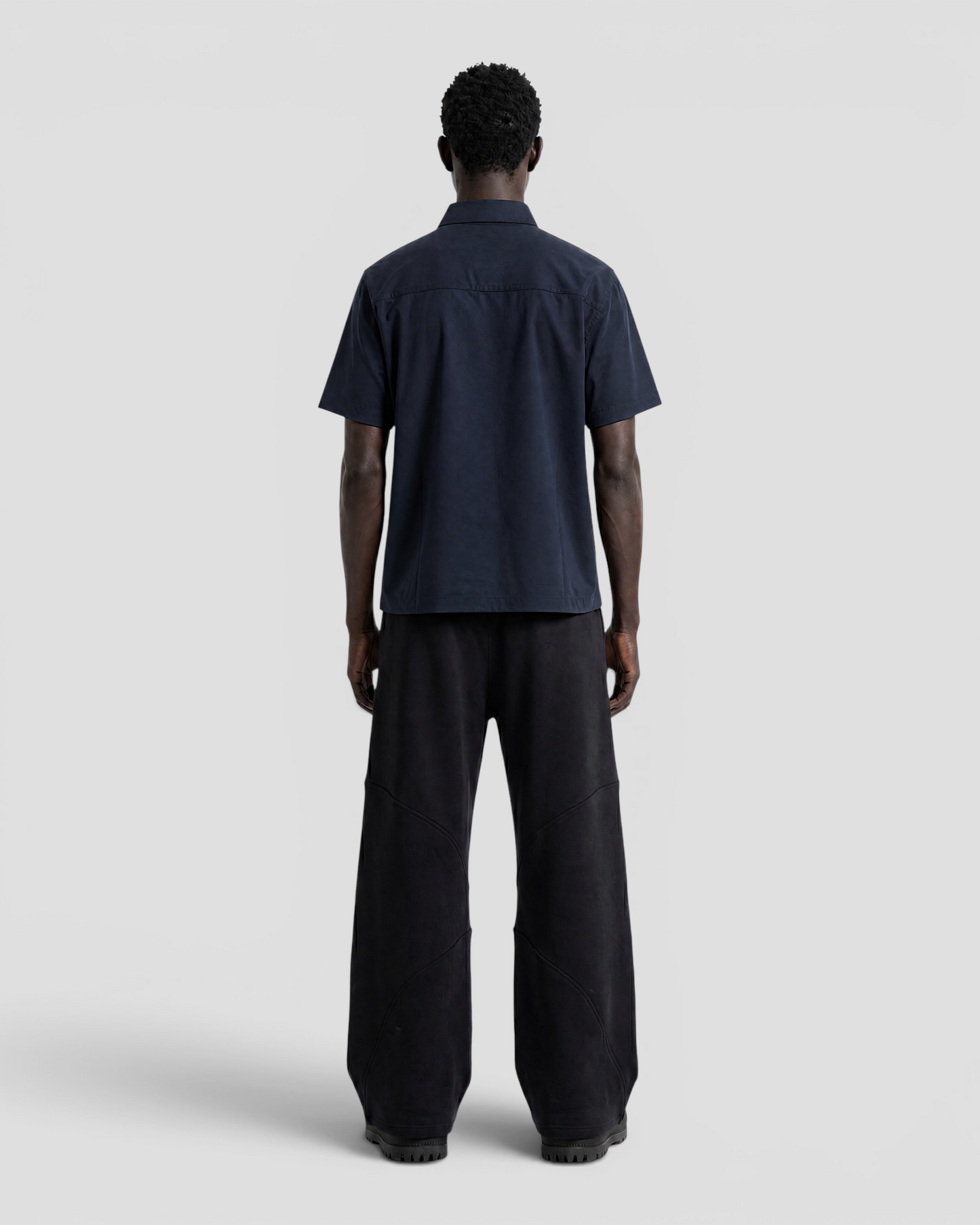 Nate Blank Navy Boxy Shirt