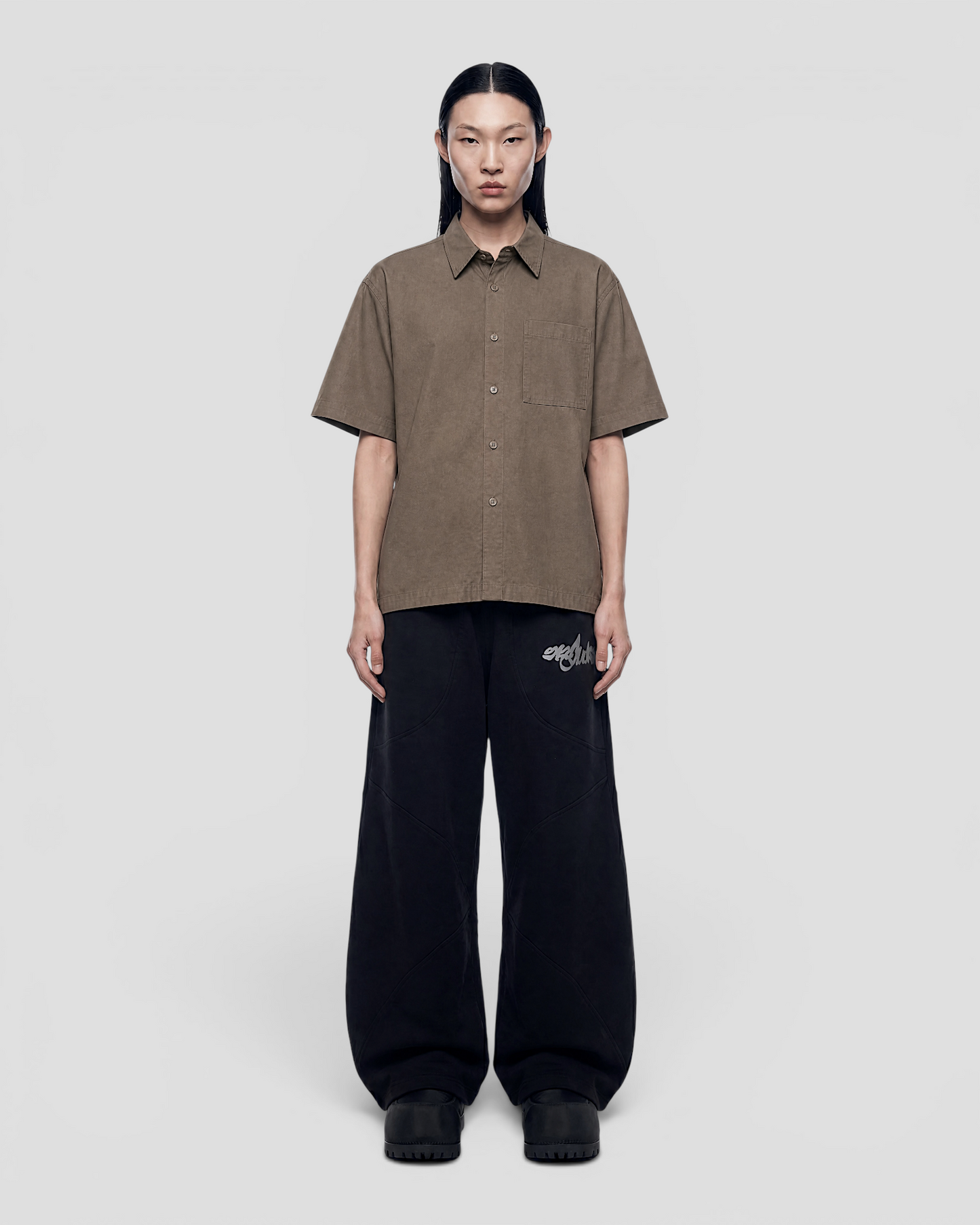 Nate Blank Brown Boxy Shirt