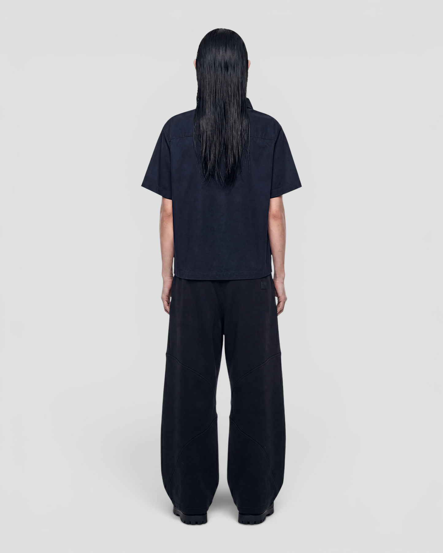 Nate Blank Navy Boxy Shirt